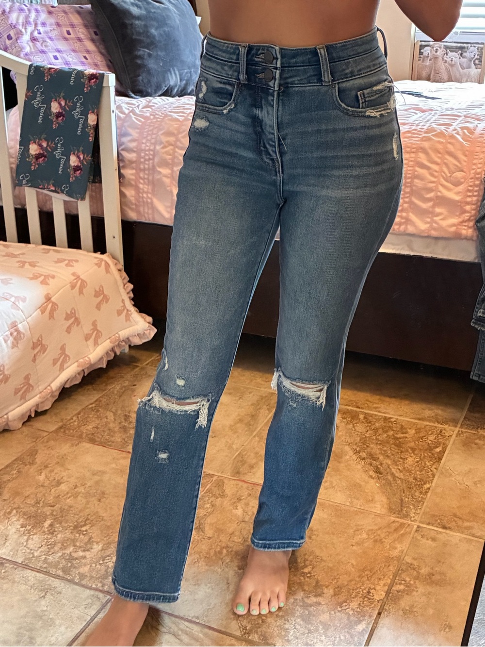 Ultra High-Rise Distressed Women’s Jeans